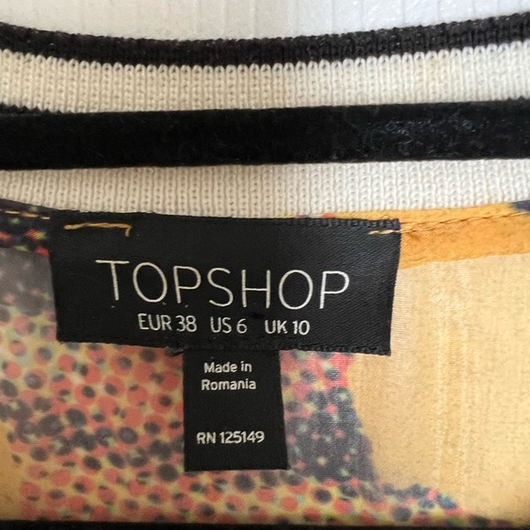 Topshop Sheer Floral Print High Low Hem Blouse Size 6 - Picture 4 of 5